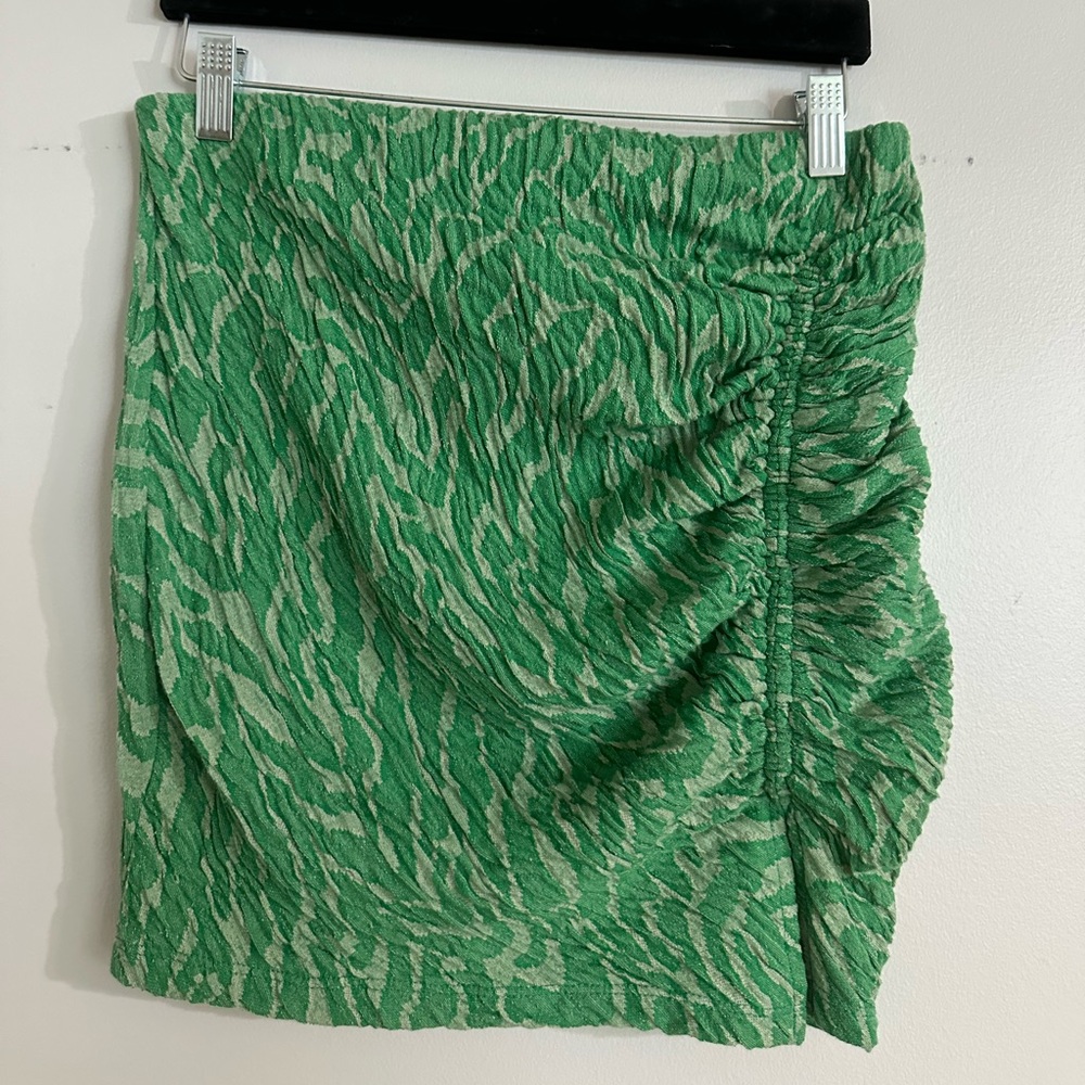 Zara Green Print Mini Skirt